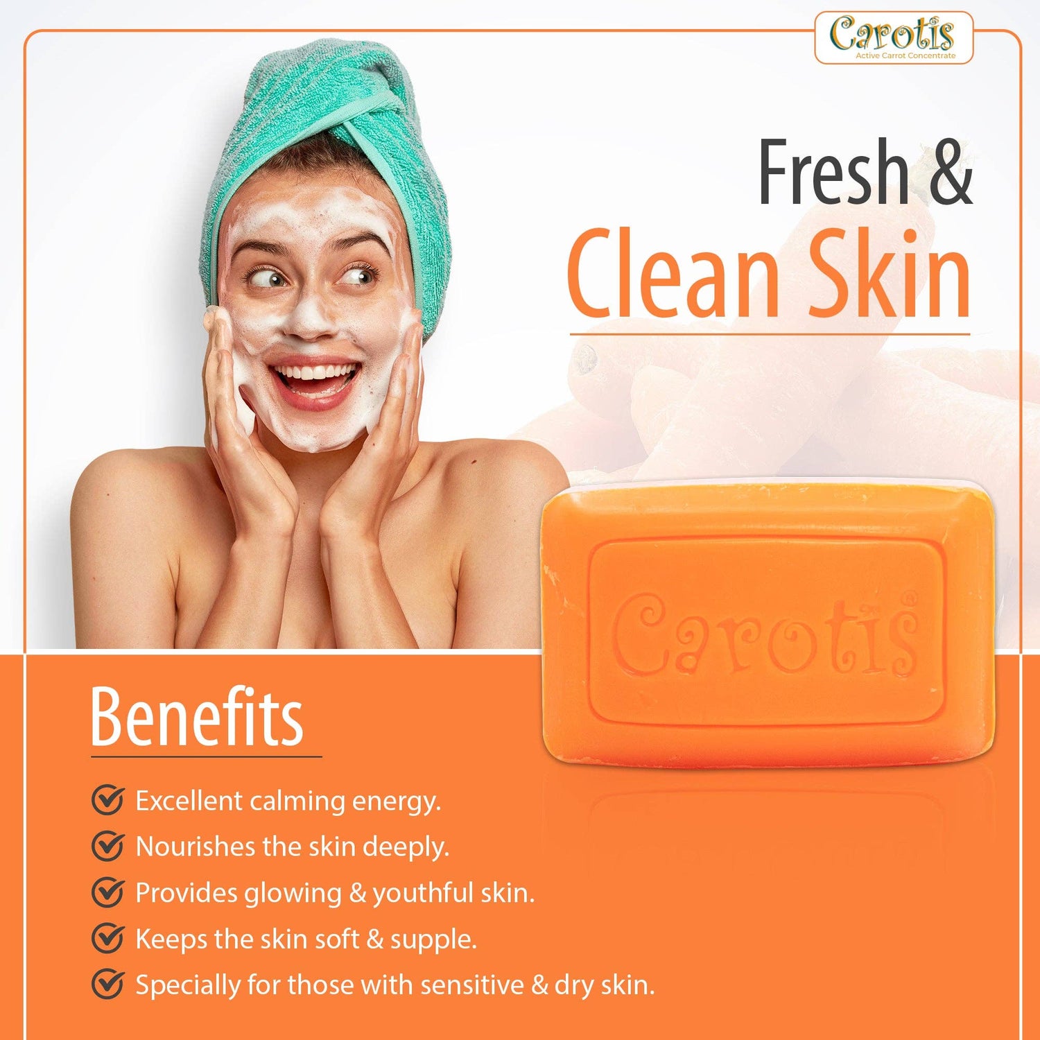 Savon de beauté Carotis - 80 g/2,82 fl oz - Premium soins eclaircissant from Mitchell Brands - Just €5.09! Shop now at Nkento Ethnik