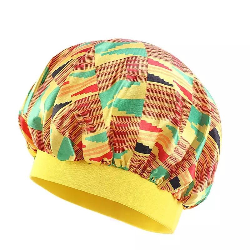 Bonnet satin imprimé africain - Premium Accessoires from Nkento Ethnik - Just €4! Shop now at Nkento Ethnik