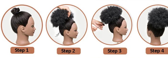 Chignon afro puff - Premium Adulte from Nkento Ethnik - Just €8! Shop now at Nkento Ethnik