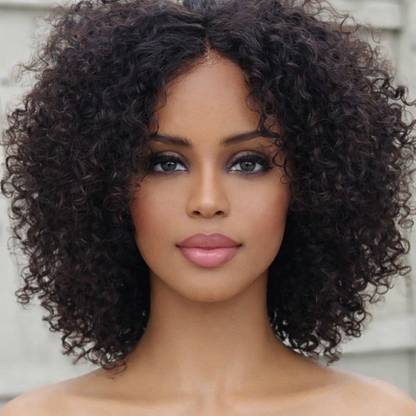 Perruque Lace Front Wig Remy Brésilienne Naturelle, Cheveux Crépus Bouclés, Afro - Premium cheveux humains from Nkento Ethnik - Just €60! Shop now at  Nkento Ethnik 