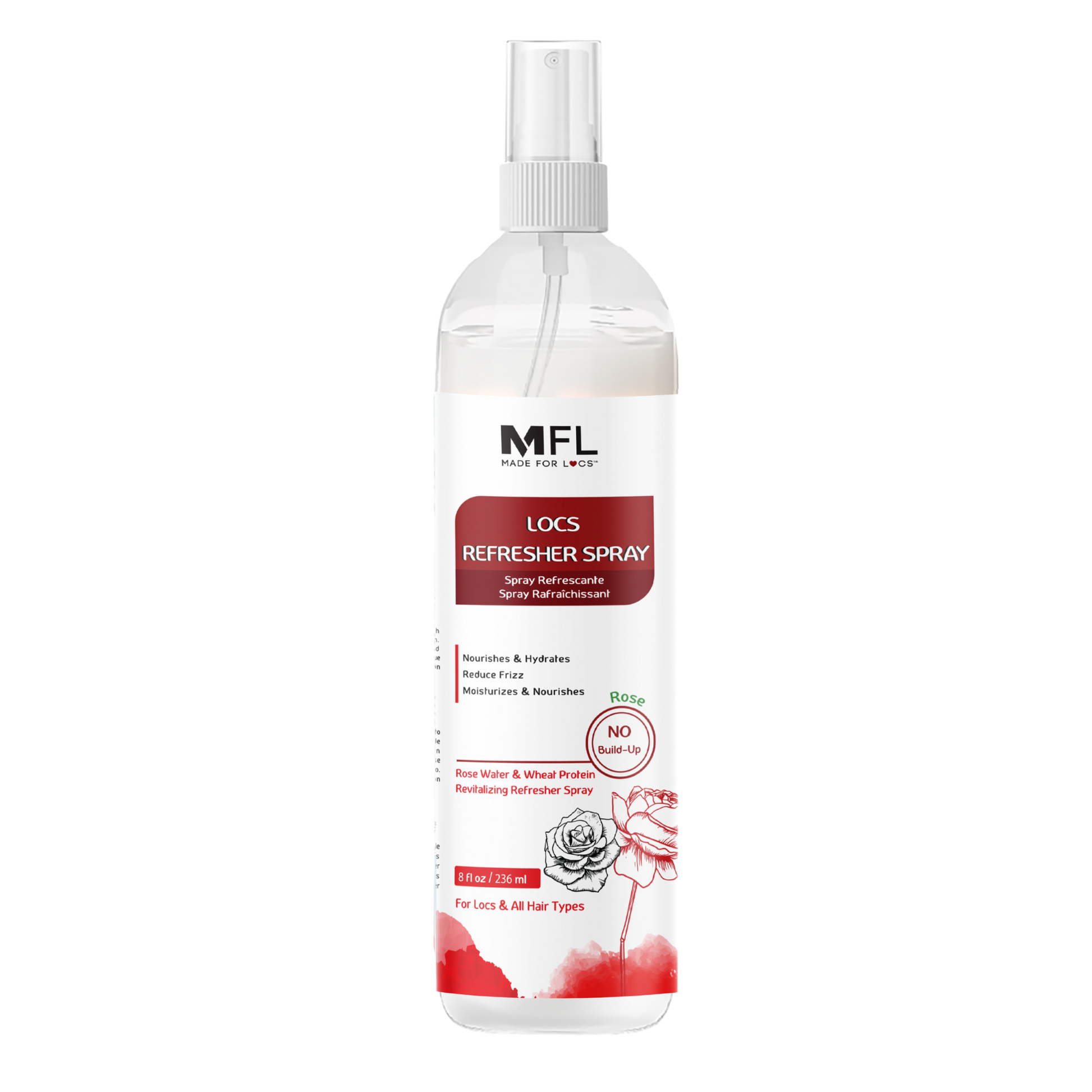Spray Rafraîchissant à l’Eau de Rose pour Locs | 236 ml - Premium soins capillaire from Made For Locs - Just €11.95! Shop now at  Nkento Ethnik 