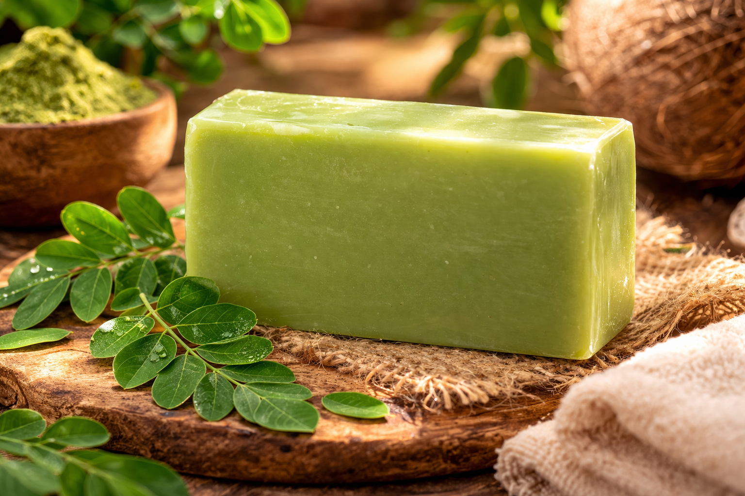 Savon naturel au moringa – Soin purifiant & nourrissant | Nkento Ethnik - Premium Savon from  Nkento Ethnik  - Just €8! Shop now at  Nkento Ethnik 