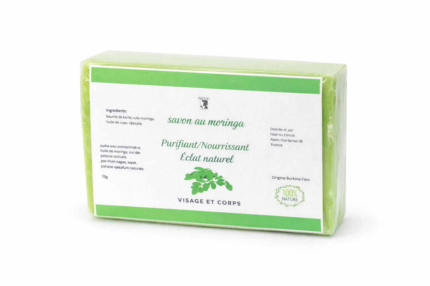 Savon naturel au moringa – Soin purifiant & nourrissant | Nkento Ethnik - Premium Savon from  Nkento Ethnik  - Just €8! Shop now at  Nkento Ethnik 