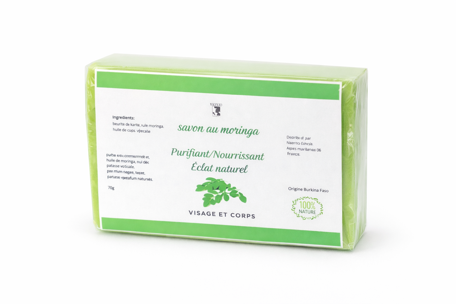 Savon naturel au moringa – Soin purifiant & nourrissant | Nkento Ethnik - Premium Savon from  Nkento Ethnik  - Just €8! Shop now at  Nkento Ethnik 