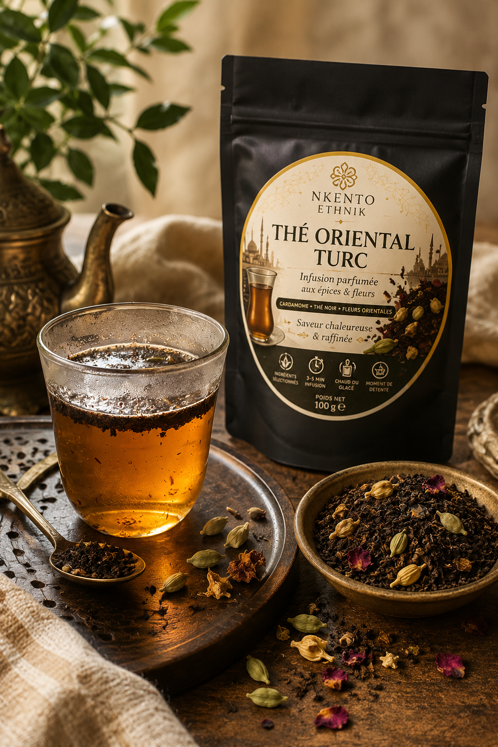 Thé Oriental Turc Parfumé – Infusion Premium aux Épices & Fleurs - Premium Adulte from  Nkento Ethnik  - Just €15! Shop now at  Nkento Ethnik 