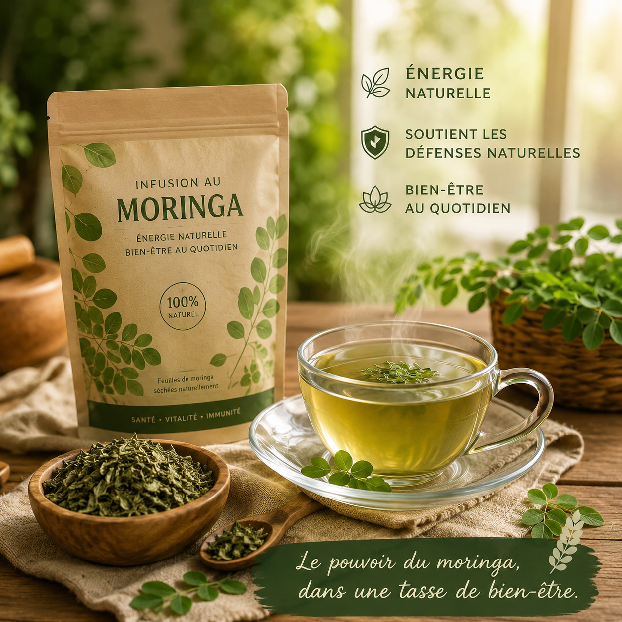 Feuilles de moringa séchées - Premium  from  Nkento Ethnik  - Just €8! Shop now at  Nkento Ethnik 