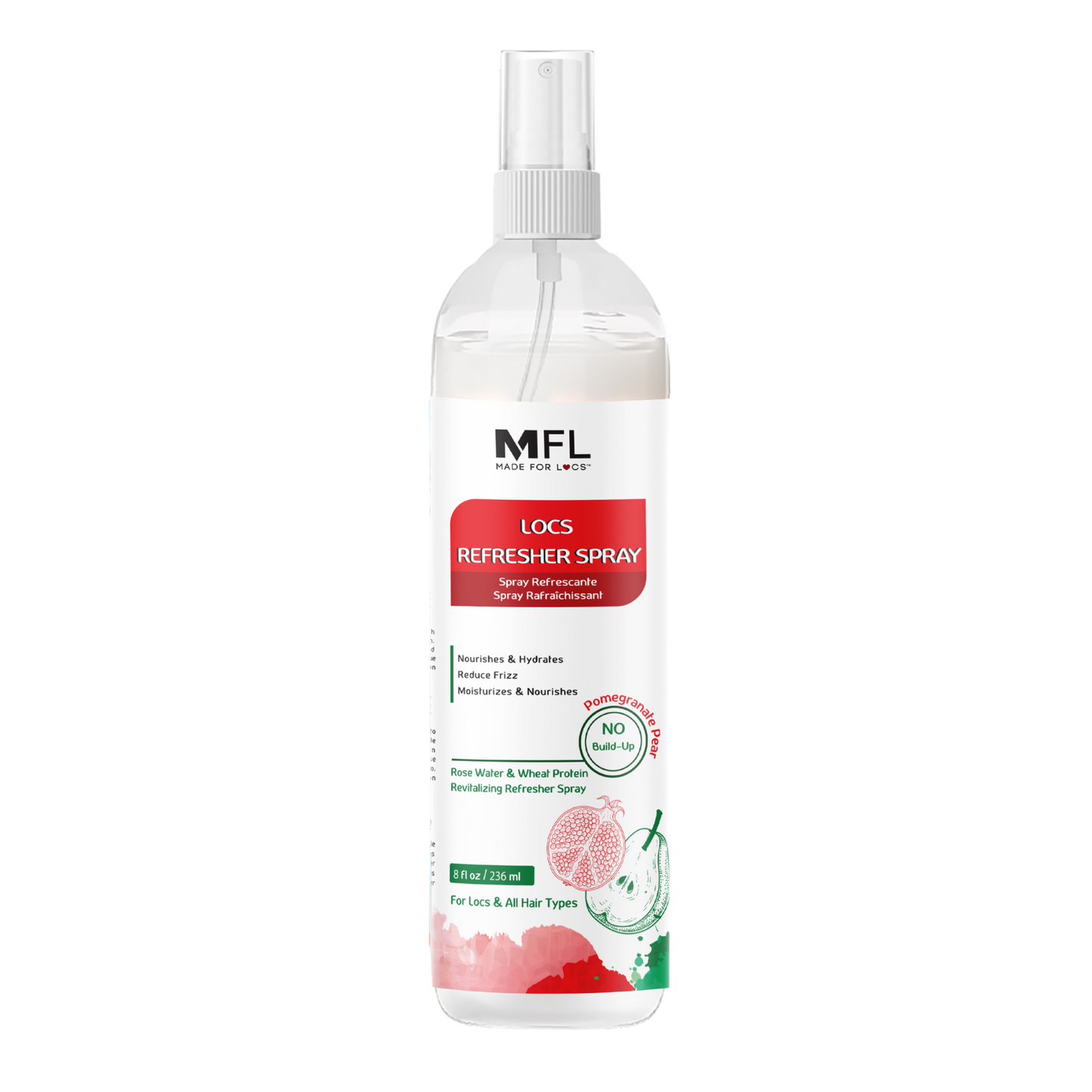 Spray Rafraîchissant à l’Eau de Rose pour Locs | 236 ml - Premium soins capillaire from Made For Locs - Just €11.95! Shop now at  Nkento Ethnik 