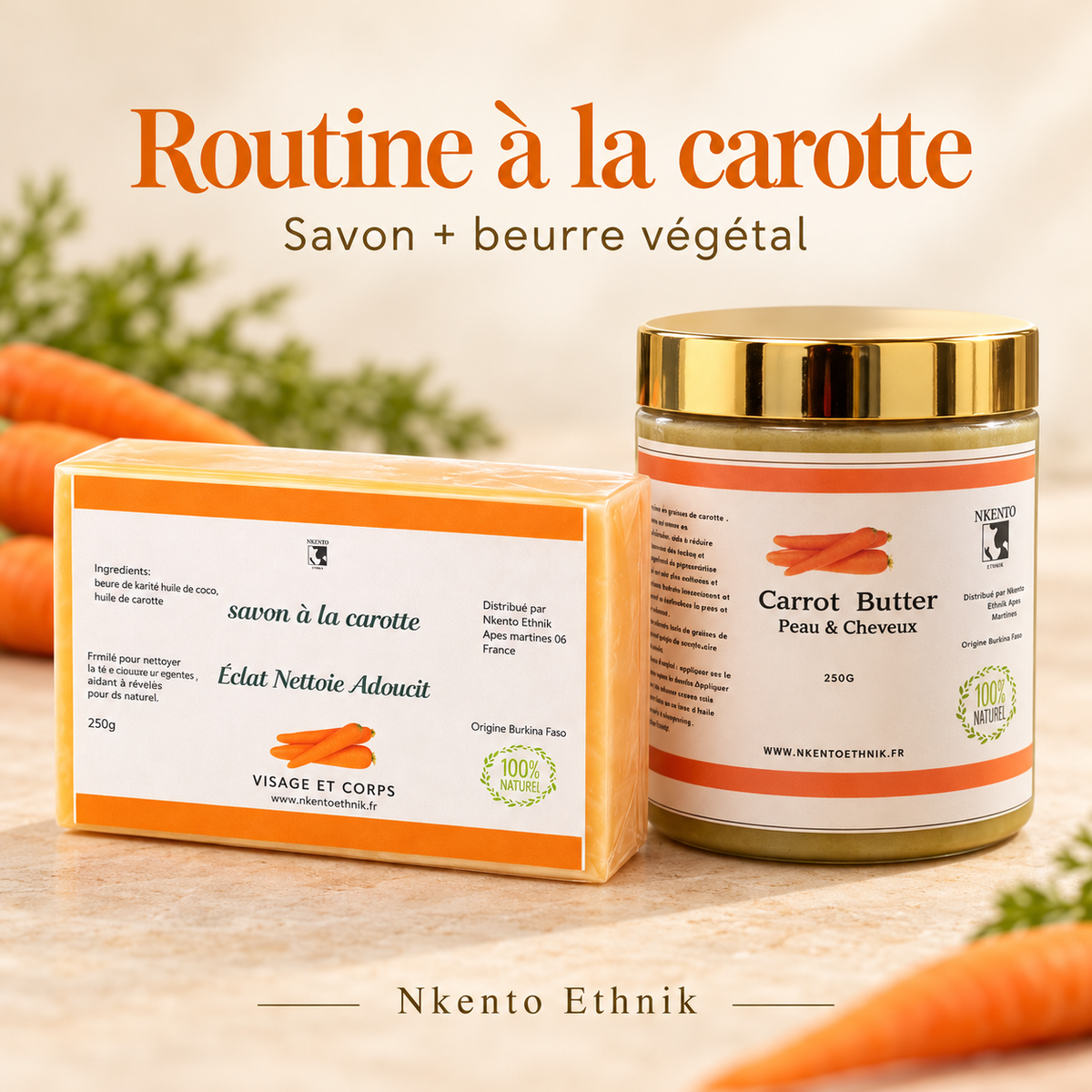 Routine à la carotte : savon et beurre corporel