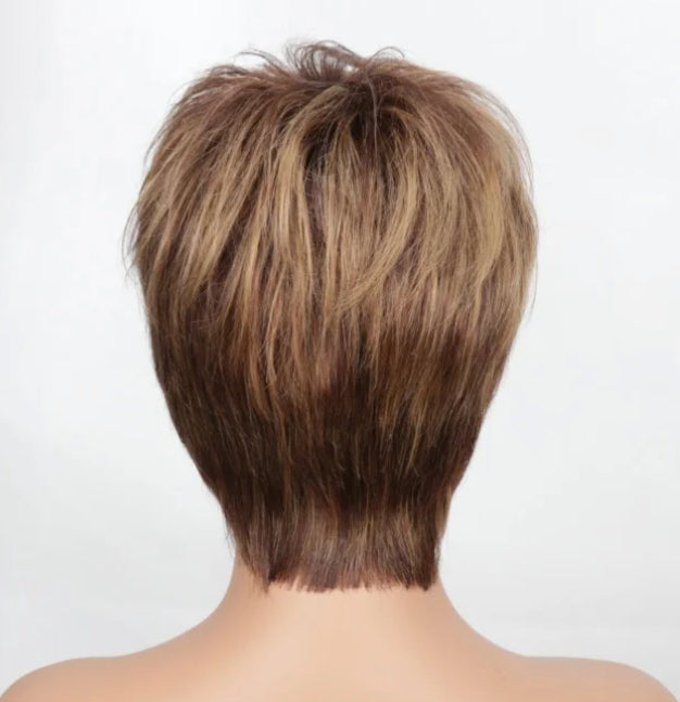 Perruque coupe pixie cheveux humains