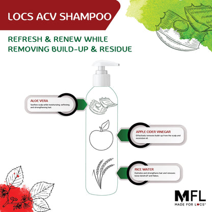 Shampoing Végan au Vinaigre de Cidre pour Locs | 8 oz (236 ml) - Premium soins capillaire from Made For Locs - Just €13.95! Shop now at  Nkento Ethnik 
