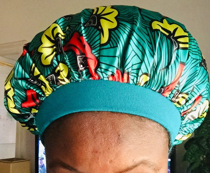 Bonnet satin imprimé africain - Nkento Ethnik