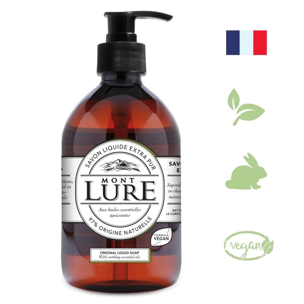 Savon liquide extra pur aux huiles essentielles main visage corps MontLure - Nkento Ethnik