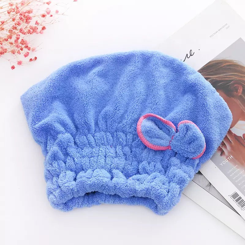 Bonnet femme pour séchage des cheveux